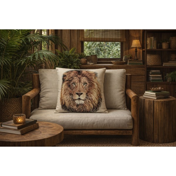 Poszewka dekoracyjna 45x45 cm Lew Gobelinowa Premium