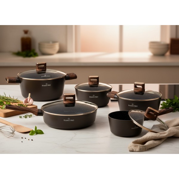 Komplet garnków 10 el. Starlet Brown