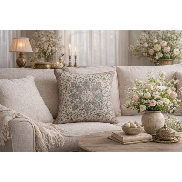 Poszewka dekoracyjna 45x45 cm Różowa turecka