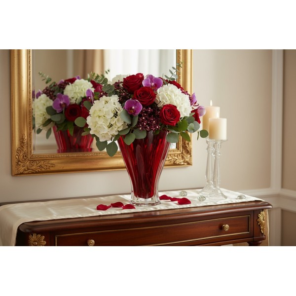 Wazon kryształowy 32 cm Plantica Red Bohemia