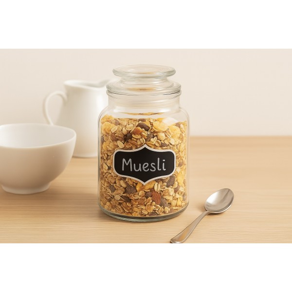 Pojemnik na żywność/słoik 1 2 L z miejscem na napis