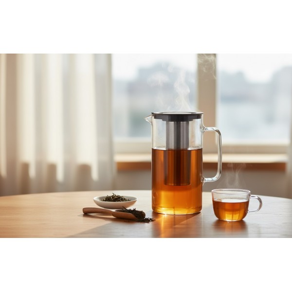 Dzbanek szklany 2 5 L Suna z zaparzaczem