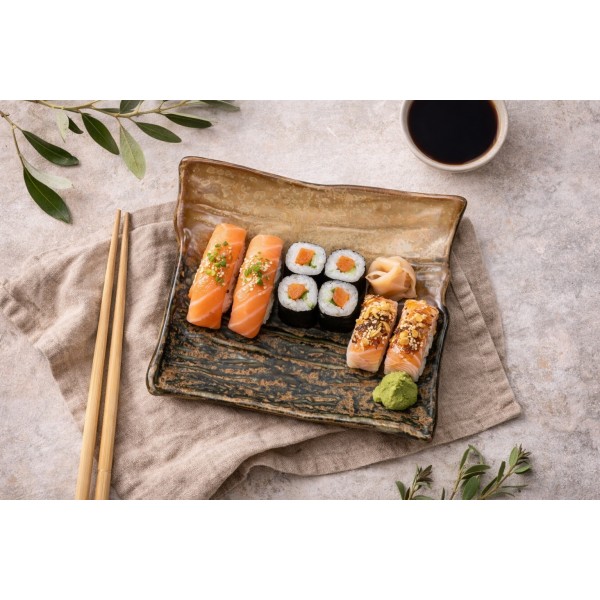 Ceramiczna patera prostokątna ONDES 21x18 cm – naturalna elegancja serwowania