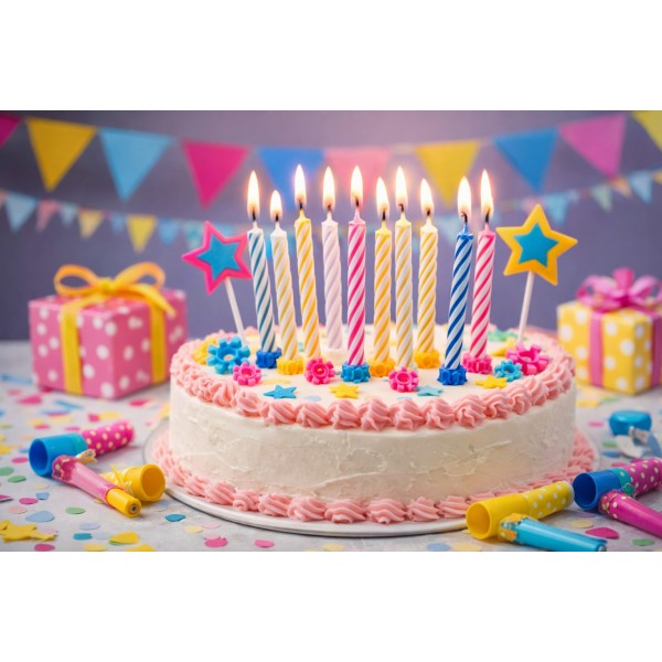 Świeczki urodzinowe 24 szt. kolorowe