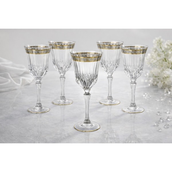 Komplet 6 kieliszków/gobletów 350 ml do wody Royal Gold