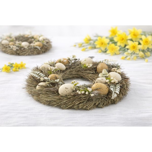 Wianek wielkanocny 33 cm Dekor Pap  naturalny z jajkami