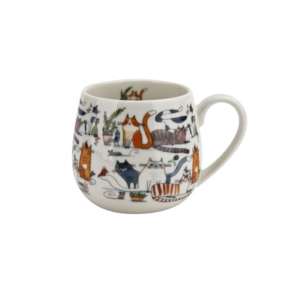 Kubek porcelanowy baryłka 430 ml Leniwe Koty