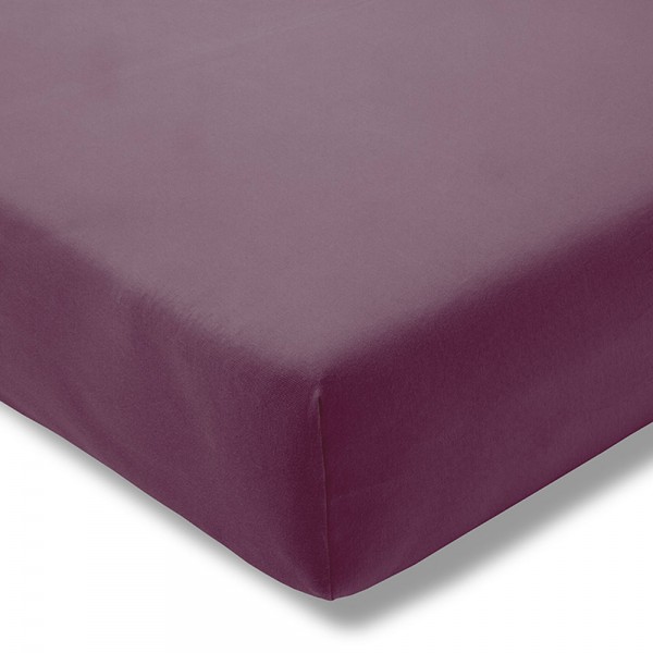 Prześcieradło z gumką jersey 100x200 cm AUBERGINE feinjersey