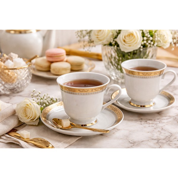 Komplet 6 filiżanek 250 ml + spodki Lorraine G768