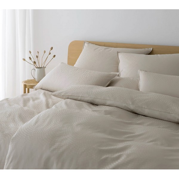 Pościel satynowa jacquard 155x200 cm Air 2364/7 kremowa