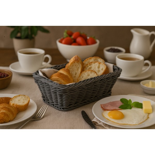 Koszyk pleciony 22x15 5x7 cm szary 7803