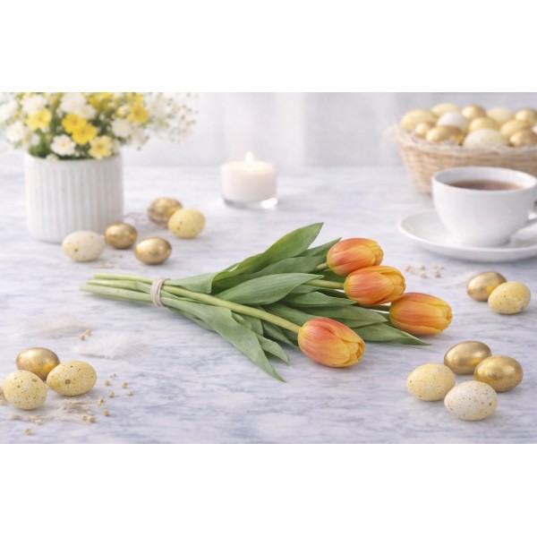 Bukiet 5 tulipanów pomarańczowych 39 cm CX0213