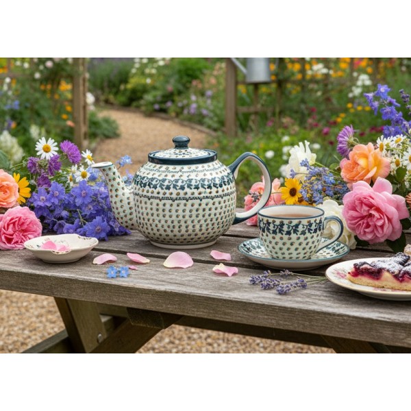 Czajnik ceramiczny 1 L Bolesławiec Dekor 1165A