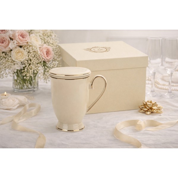 Kubek porcelanowy 400 ml z zaparzaczem Victoria