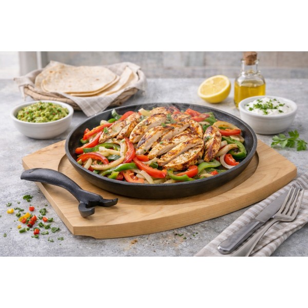 Patelnia żeliwna 22cm na desce