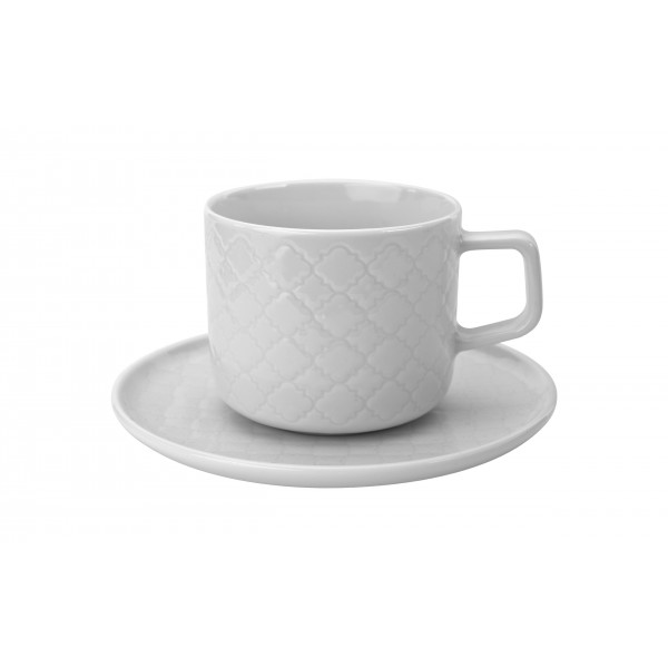 Filiżanka porcelanowa 250 ml + spodek Marrakesz Biały