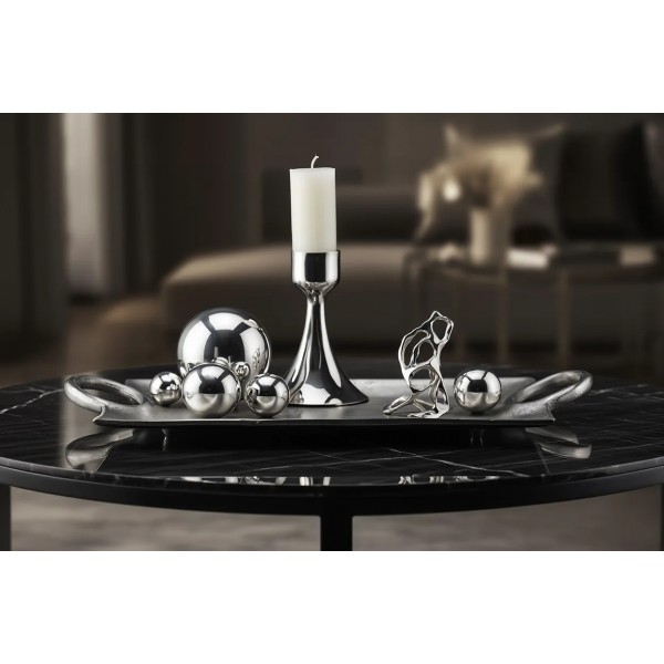 Taca dekoracyjna z uchwytami 54x18 cm metalowa IV0108