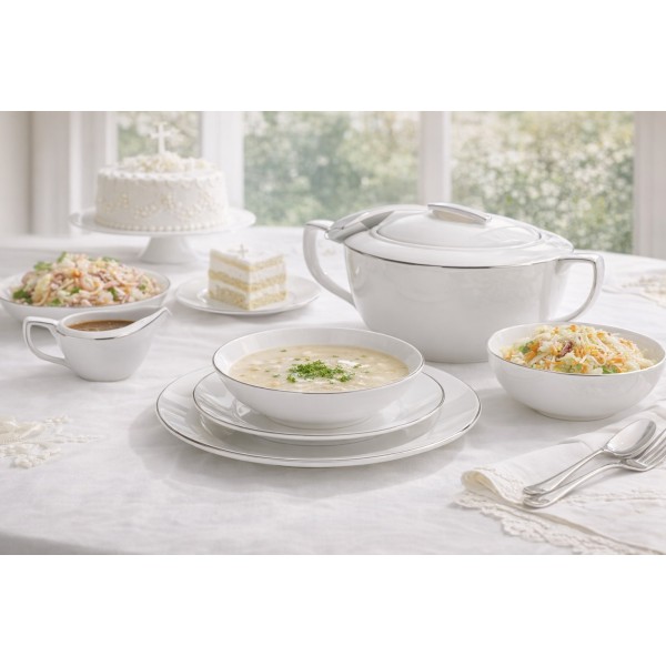 Serwis obiadowy 12/44 el. + Waza City Platyna B325