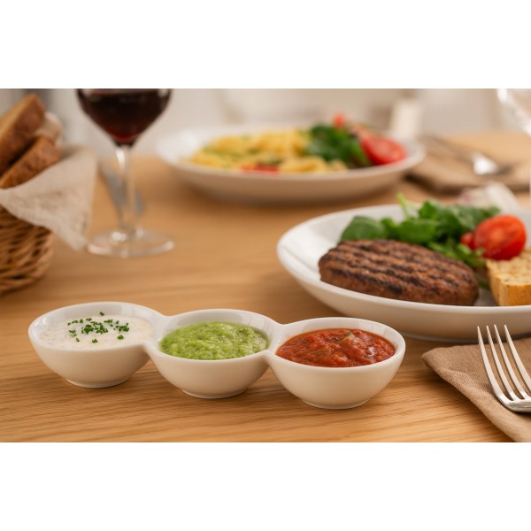 Potrójne miseczki dip 23 5 cm White MPLCo