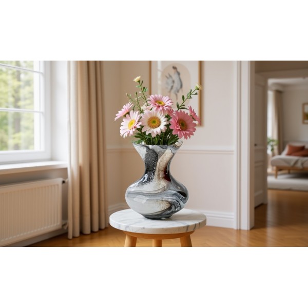 Wazon szklany 25 cm brązowo-czarny 2311/C269