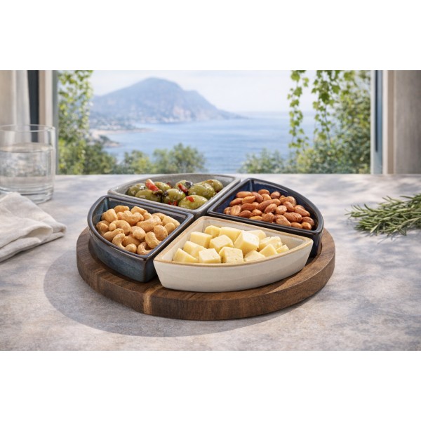 Zestaw 4 miseczek z deską do serwowania 5 el. 7402