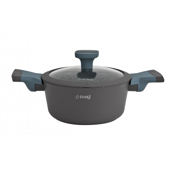 Garnek 2 6 L Luxury Grey z powłoką Marble na indukcję