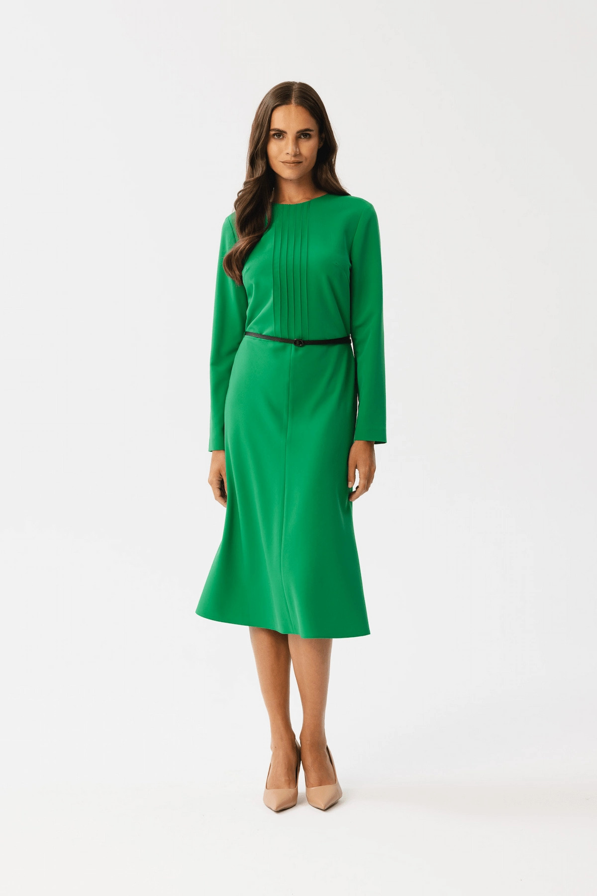 Elegancka sukienka w stylu retro zielona