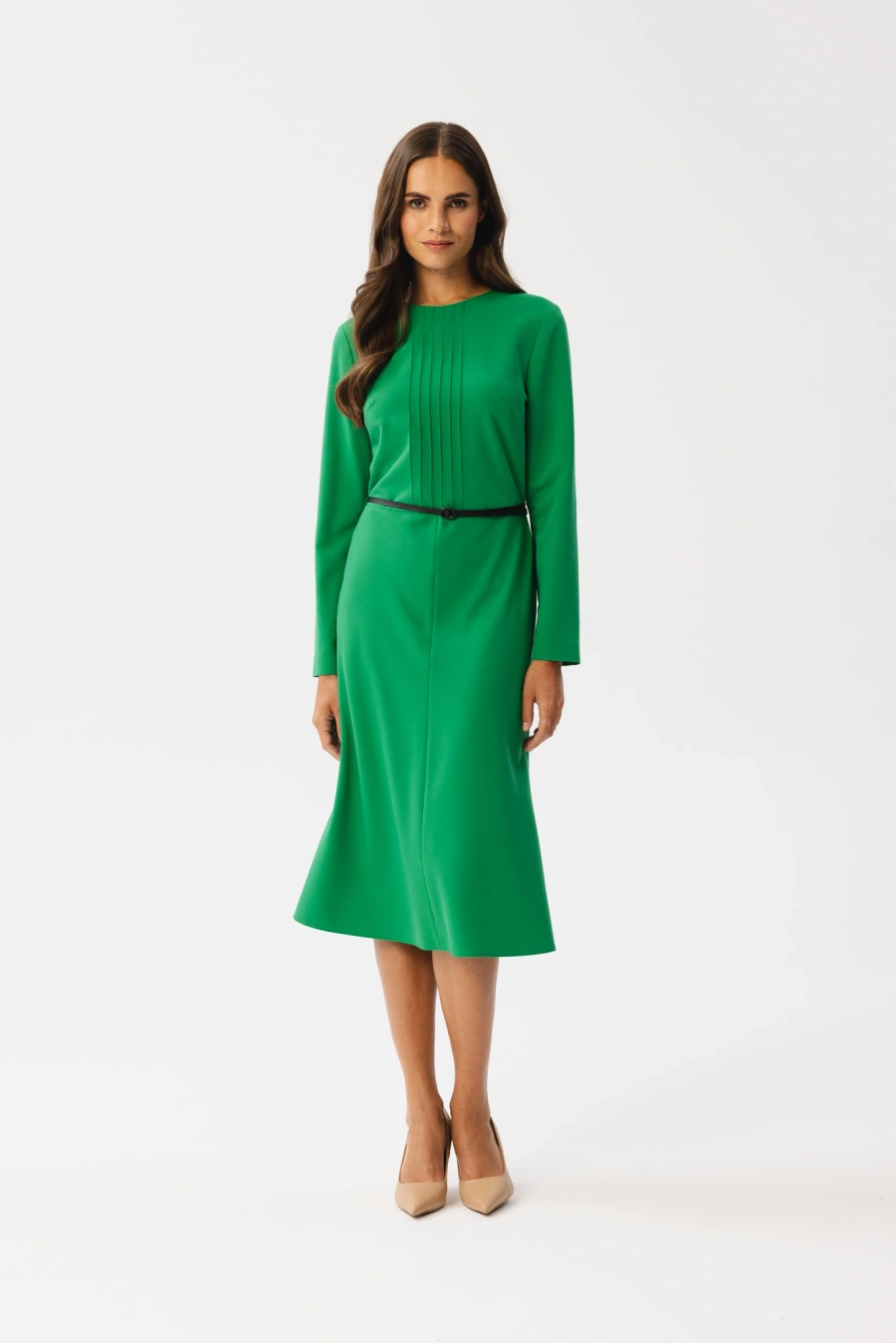 Elegancka sukienka w stylu retro zielona