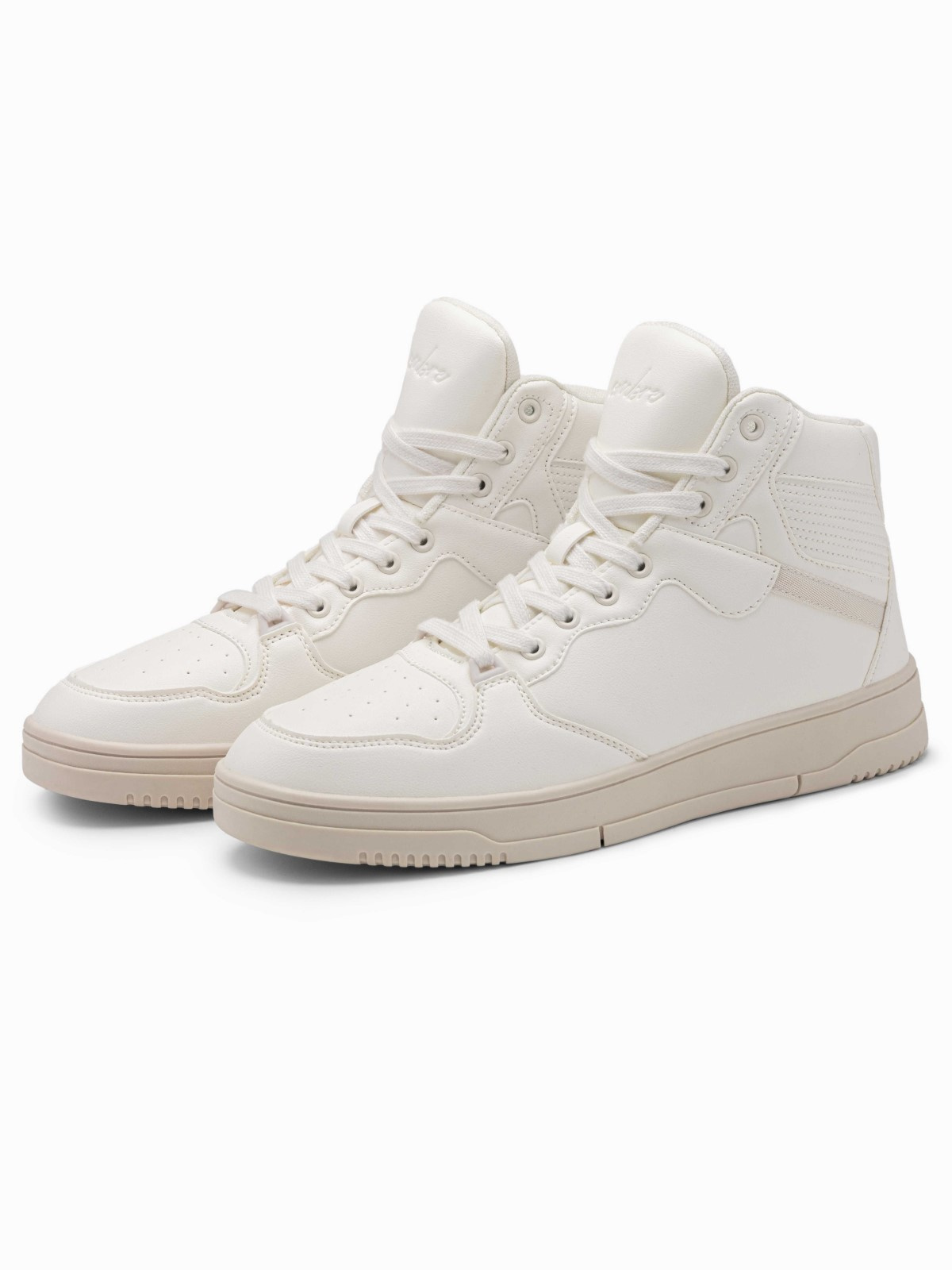 Męskie buty sneakersy z wysoką cholewką – białe V1 - Rozmiar: 40