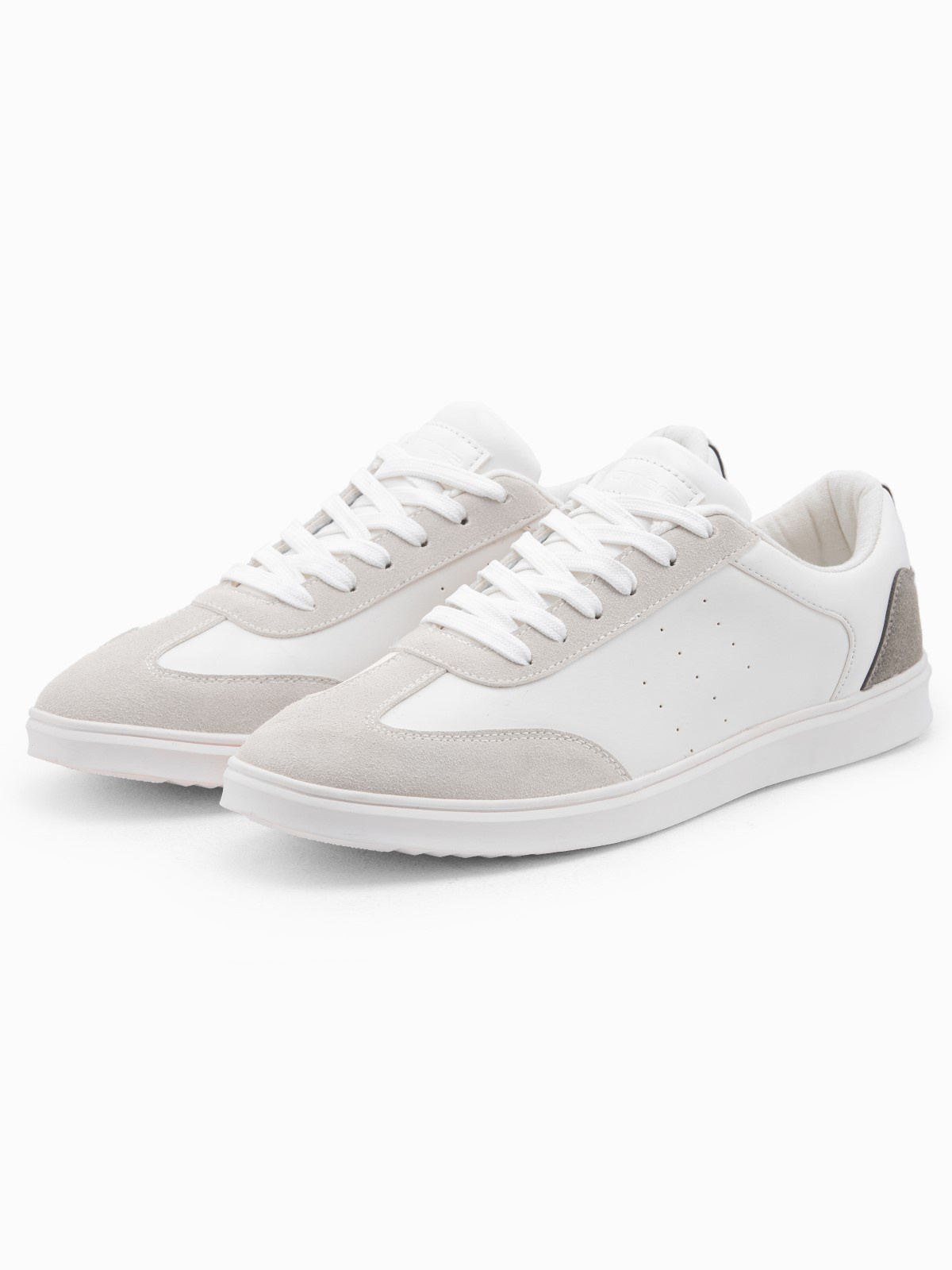 Casualowe męskie buty sneakersy OLDSCHOOL – białe V3 - Rozmiar: 44