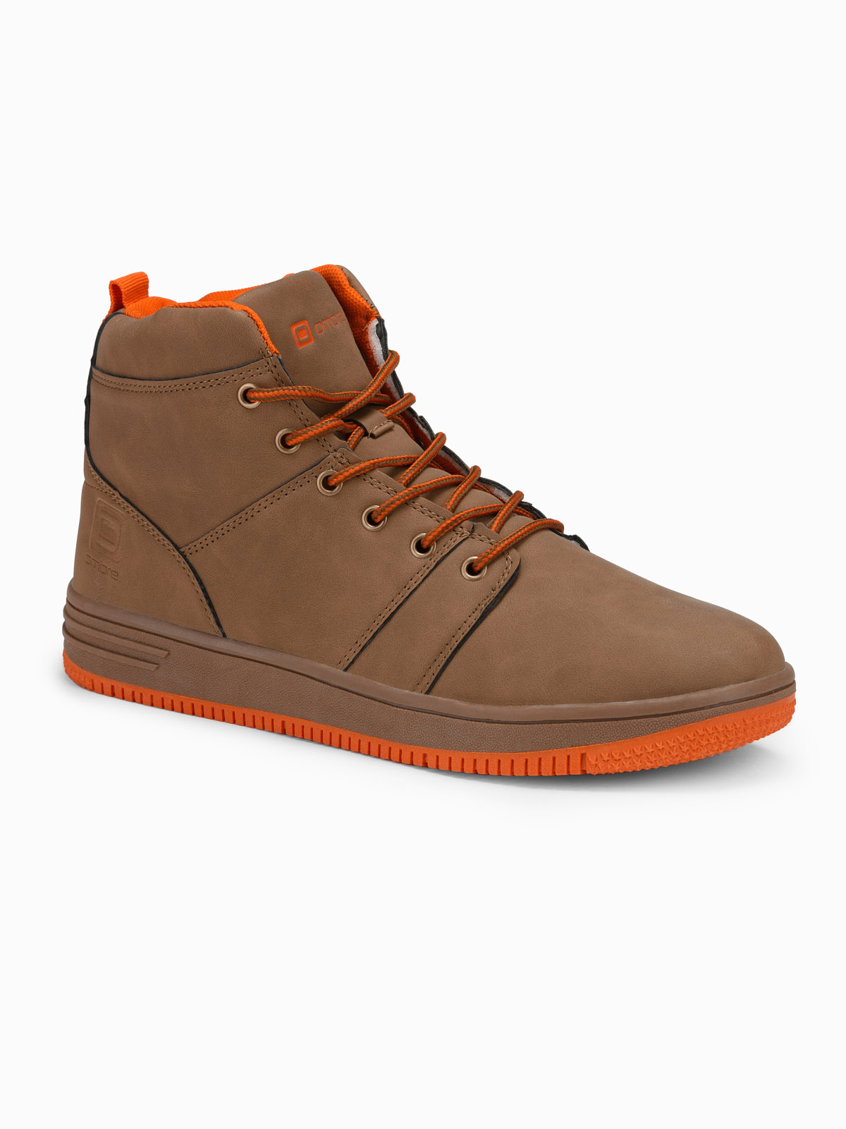 Buty męskie ocieplane sneakersy za kostkę - camel V5