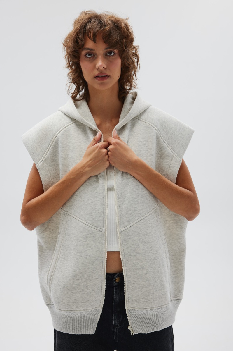 Kamizelka z kapturem w kolorze SILVER MOON - Marsala