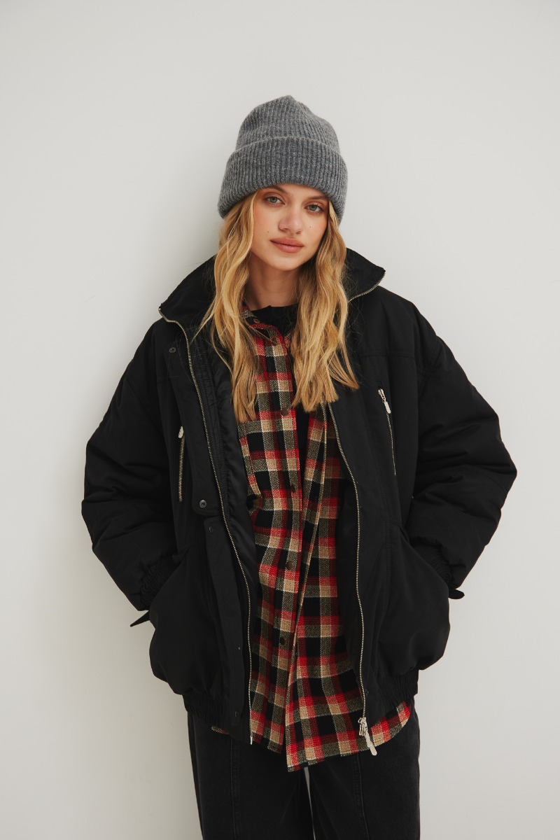 Kurtka bomberka z ociepleniem w kolorze CZARNYM - Marsala