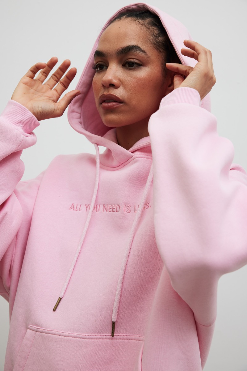 Bluza z kapturem oraz HAFTEM w kolorze MARSHMALLOW PINK - Marsala