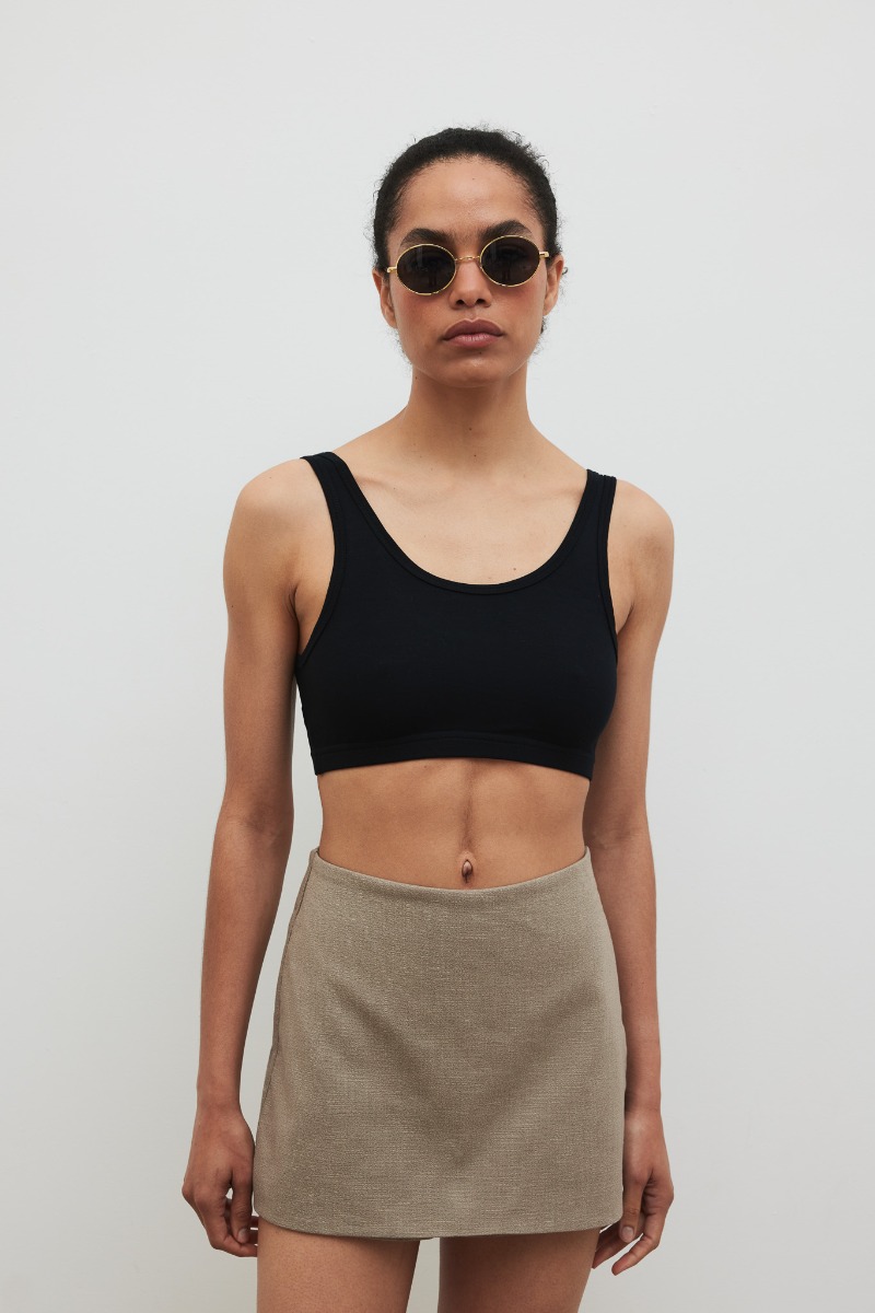 Spódnico spodenki z lnem w kolorze CAPPUCCINO - Marsala