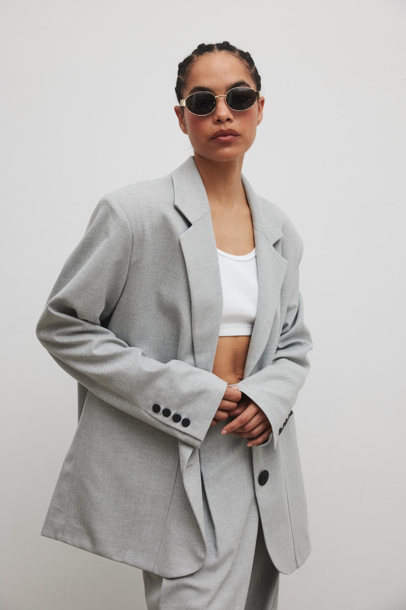 Marynarka typu oversize w kolorze SZARYM - Marsala