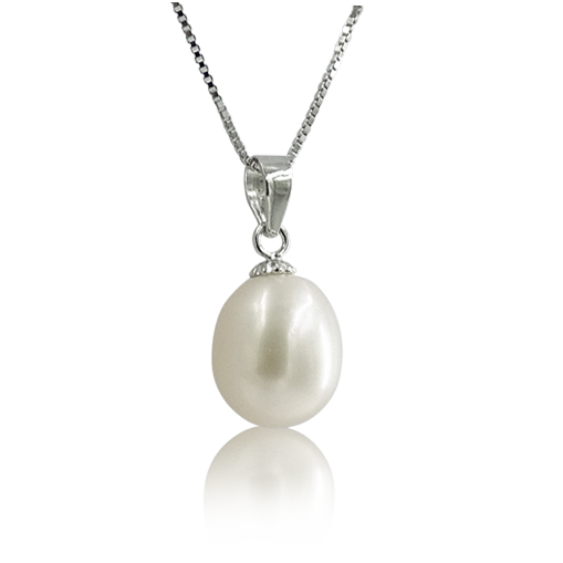 AIKO BIANCO Srebrny naszyjnik z naturalną białą perłą