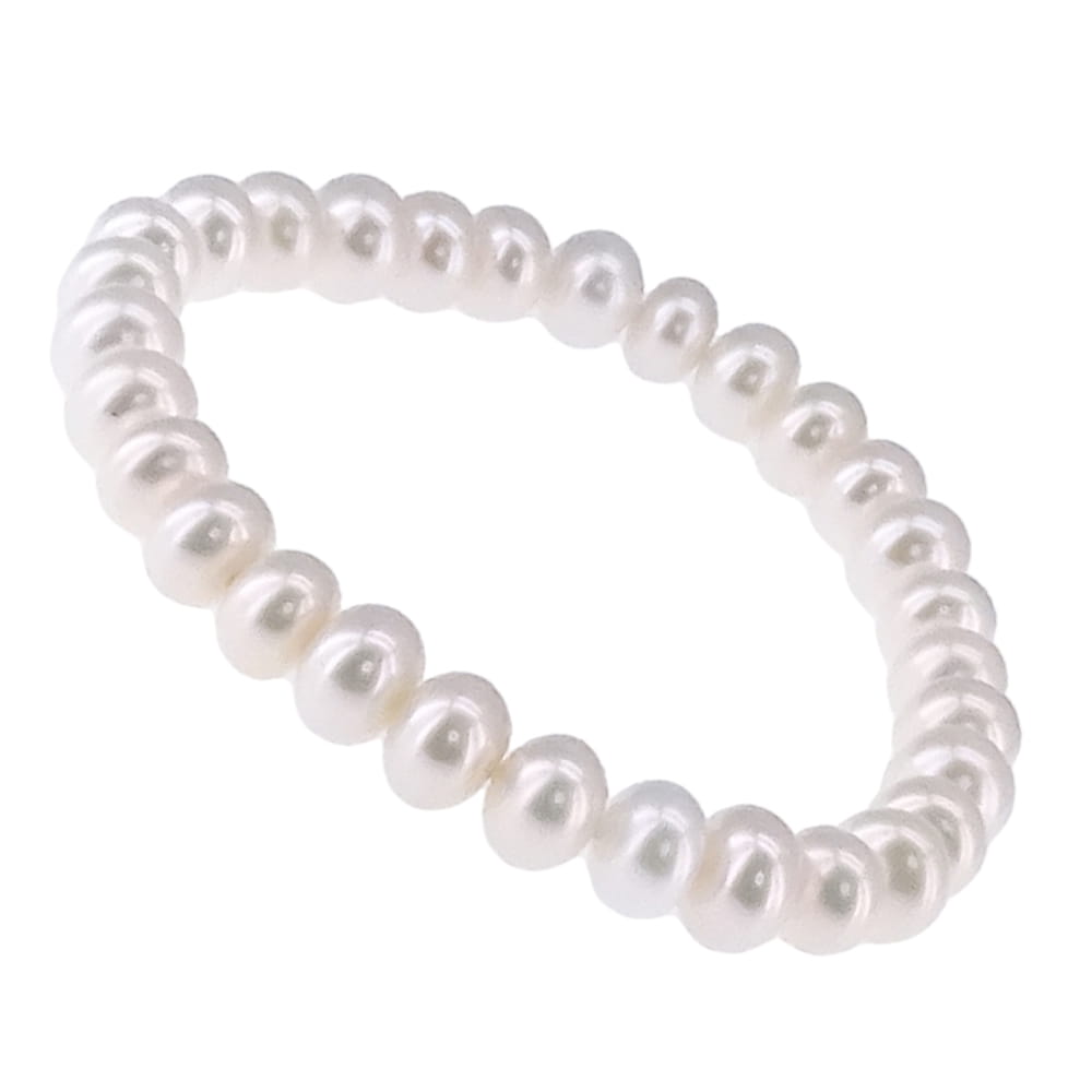 LAMAR Bransoletka białe naturalne perły okrągłe 8 mm