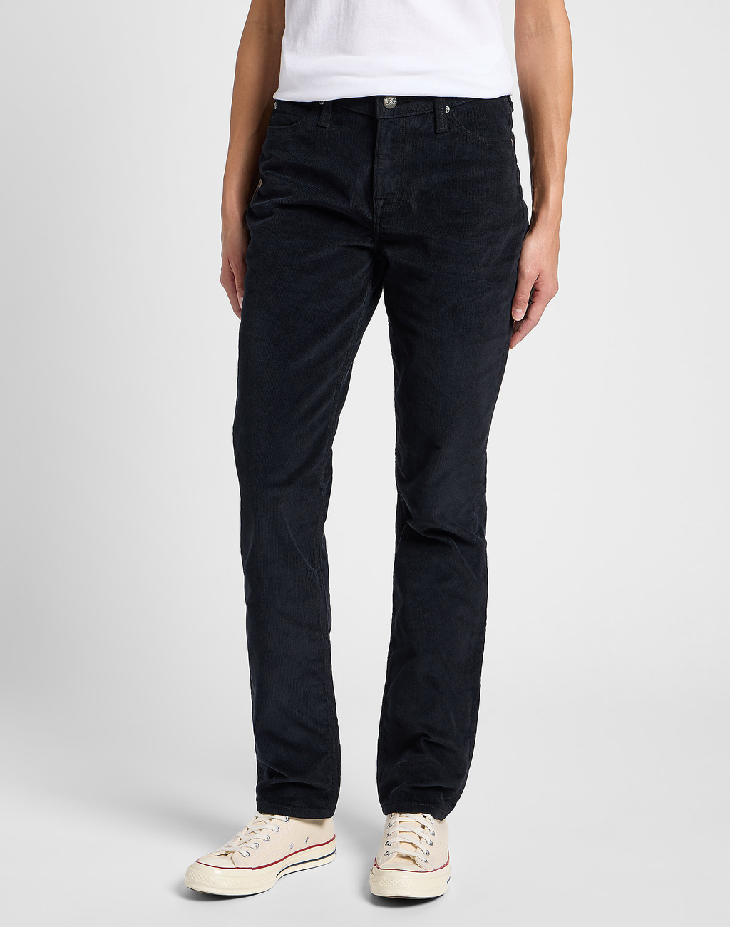 LEE DAMSKIE SPODNIE SZTRUKSOWE MARION STRAIGHT UNIONALL BLACK 112359984 L301016299