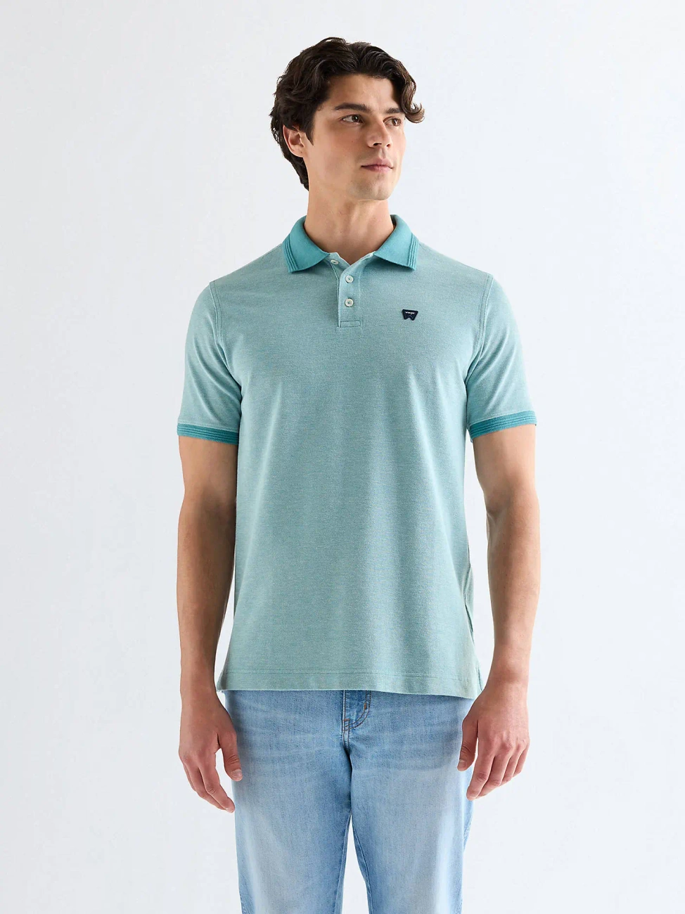 MESKA KOSZULKA WRANGLER REFINED POLO SHIRT BRITTANY BLUE 112377999