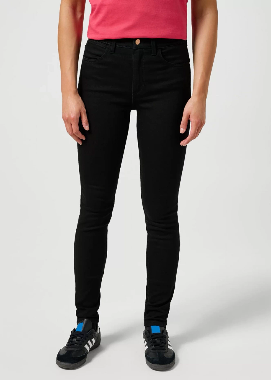 DAMSKIE SPODNIE WRANGLER HIGH SKINNY NOIR 112355388
