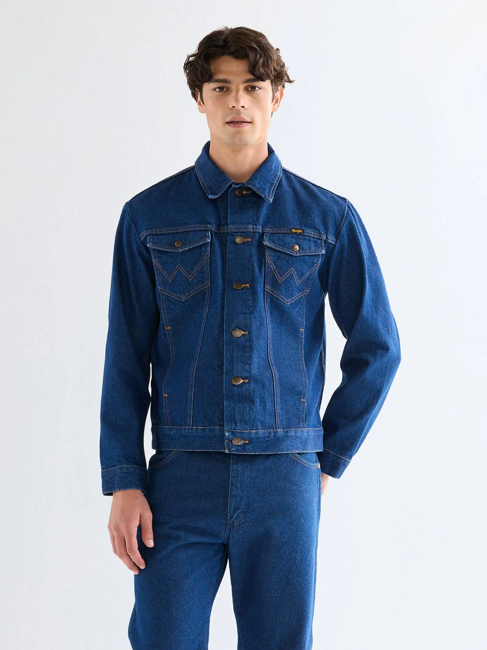 MESKA KURTKA WRANGLER COWBOY CUT JACKET PREWASHED INDIGO 112379708