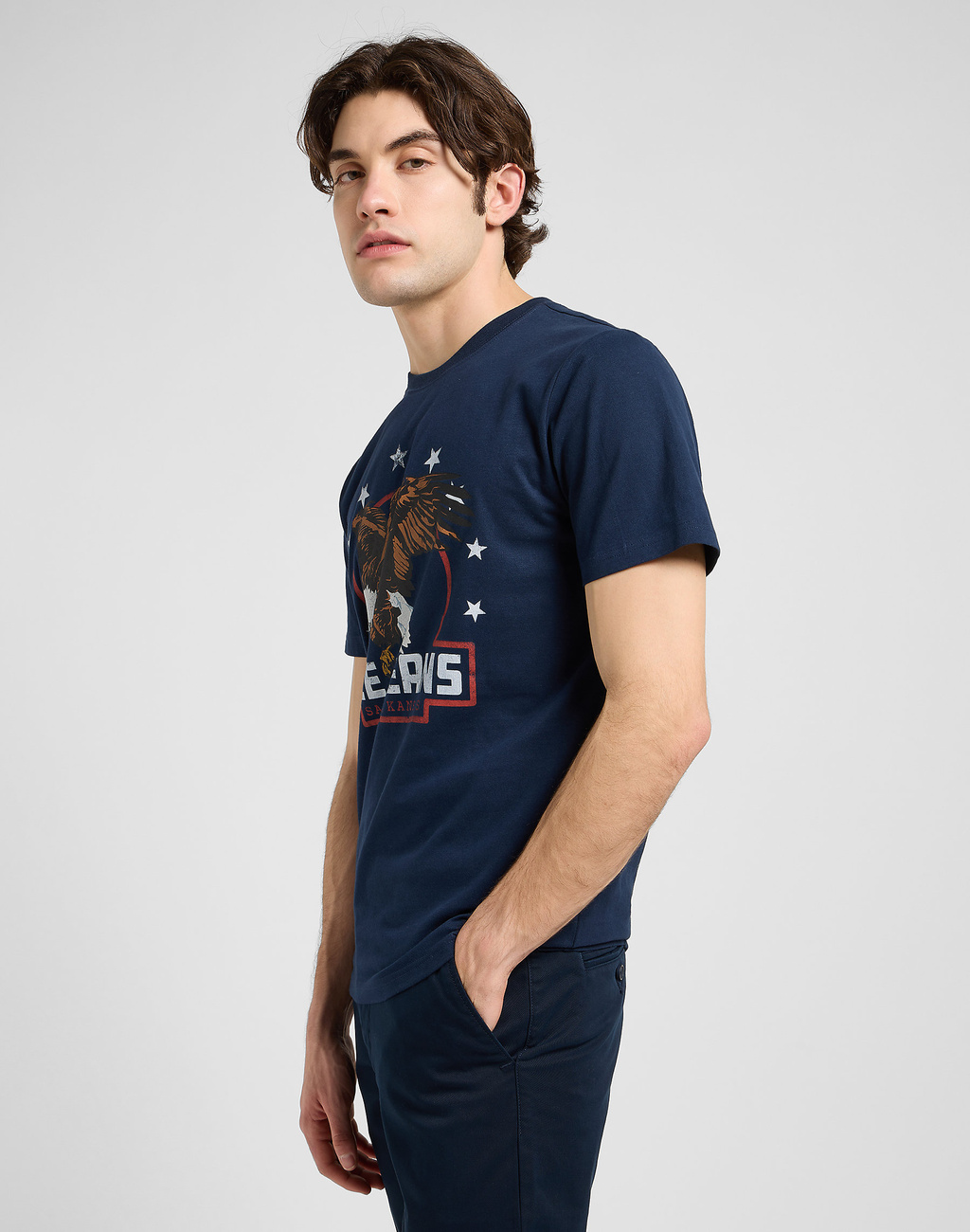 MESKA KOSZULKA LEE ESSENTIAL GRAPHIC TEE RIVET NAVY 112372360