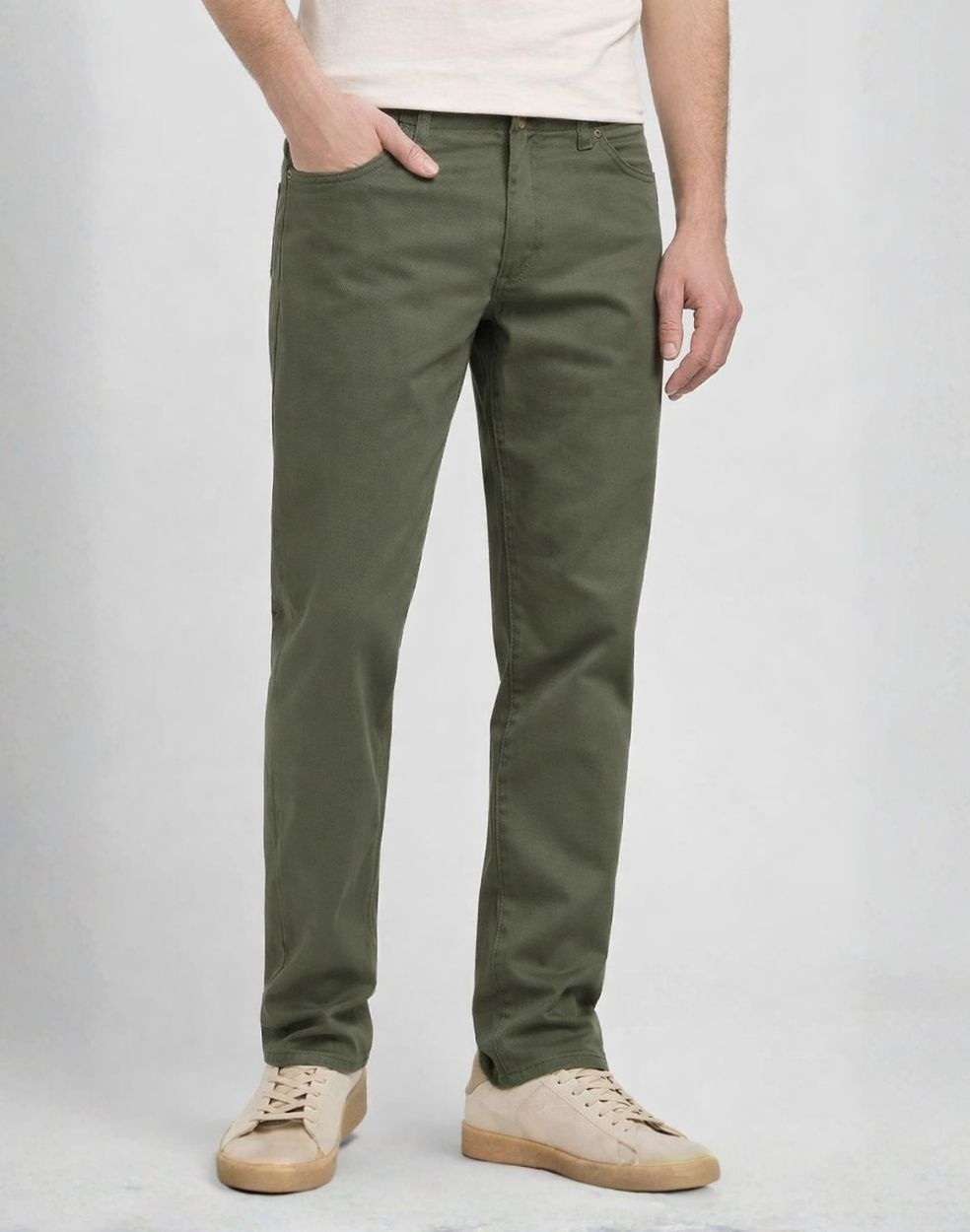MESKIE SPODNIE LEE SLIM FIT MVP OLIVE MOSS 112376325