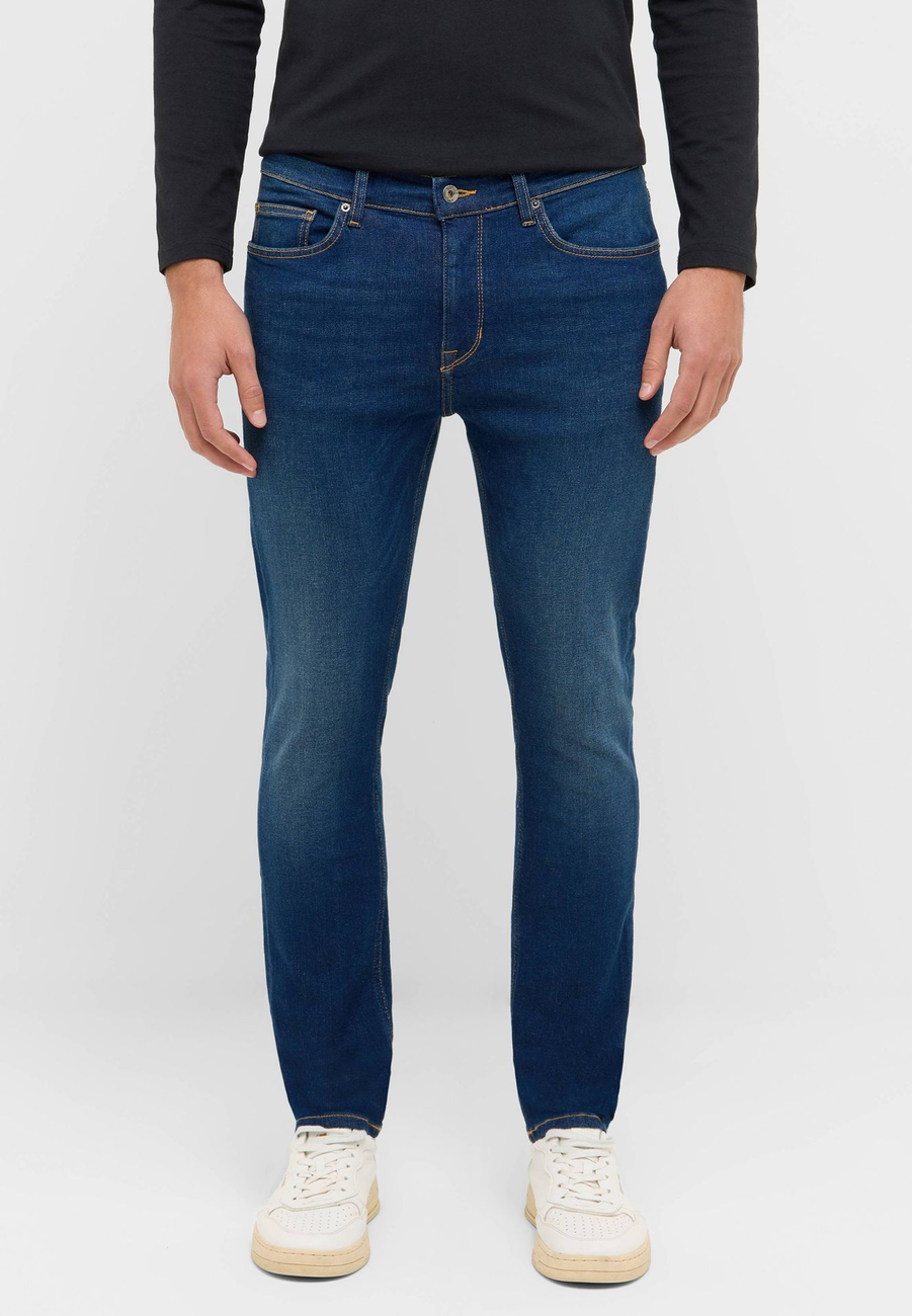 Męskie Spodnie Jeansowe Mustang Style Frisco Skinny Denim Blue 1016793 5000 803