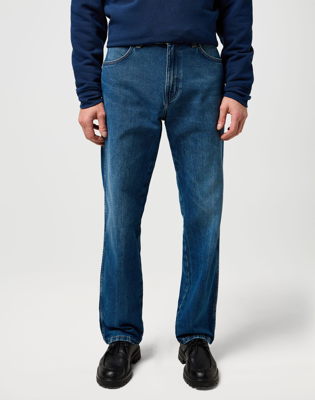 MESKIE SPODNIE WRANGLER FRONTIER RETRO BLUE 112370955