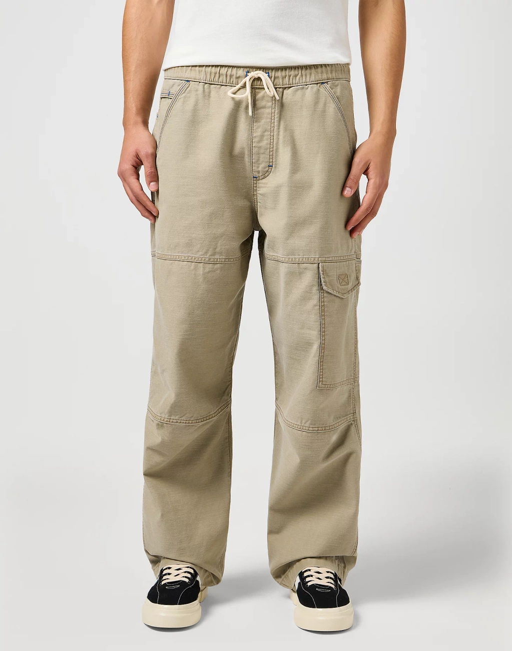 MESKIE SPODNIE WRANGLER DRAWSTRING CARPENTER CANYON SAND 112362552