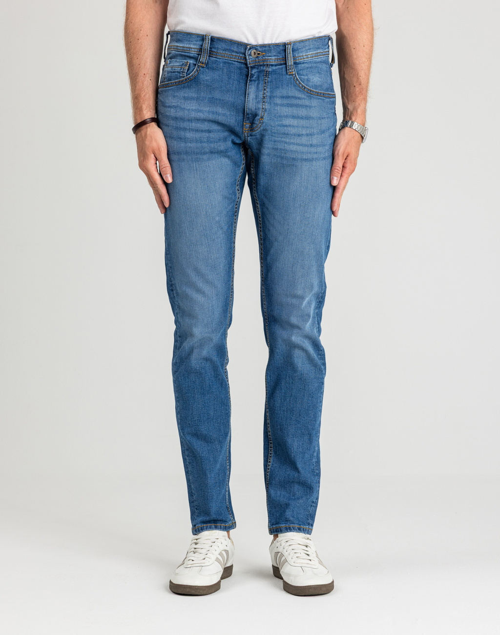 Męskie Spodnie jeansowe Mustang Style Oregon Tapered Denim Blue 1018072 5000 623