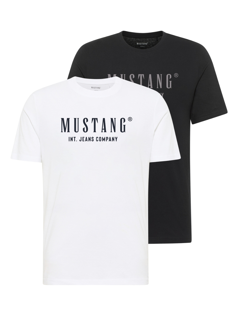 2 Pak Męski T-Shirt Koszulka Mustang Style Alex Biała Czarna Logo