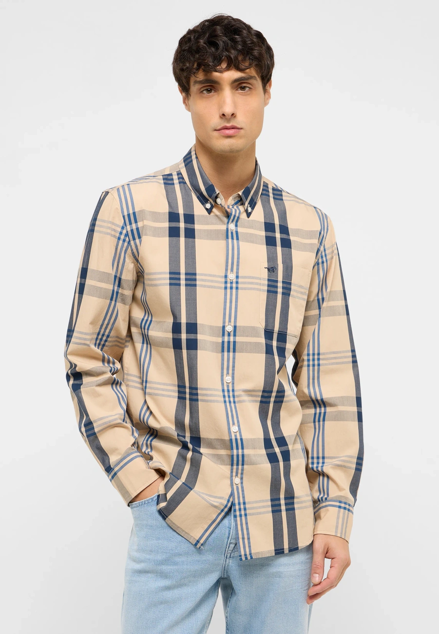 Męska Koszula Mustang Style Chester Big Check Navy 1017529 12858